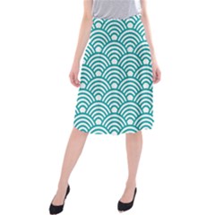 Art Deco Teal Midi Beach Skirt by NouveauDesign