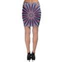 Red White Blue Kaleidoscopic Star Flower Design Bodycon Skirt View2