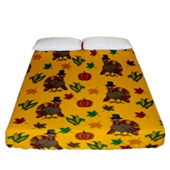 Thanksgiving Turkey  Fitted Sheet (california King Size) by Valentinaart