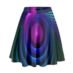 Beautiful Rainbow Marble Fractals In Hyperspace High Waist Skirt by jayaprime