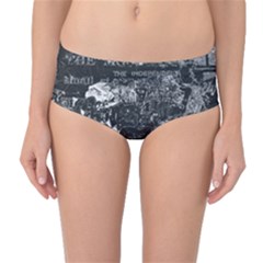 Graffiti Mid-waist Bikini Bottoms by ValentinaDesign