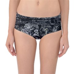 Graffiti Mid-waist Bikini Bottoms by ValentinaDesign