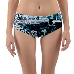 Graffiti Reversible Mid-waist Bikini Bottoms by ValentinaDesign