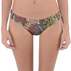 Wings Feathers Cubism Mosaic Reversible Hipster Bikini Bottoms by Celenk