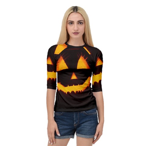 Pumpkin Helloween Face Autumn Quarter Sleeve Raglan Tee by Celenk