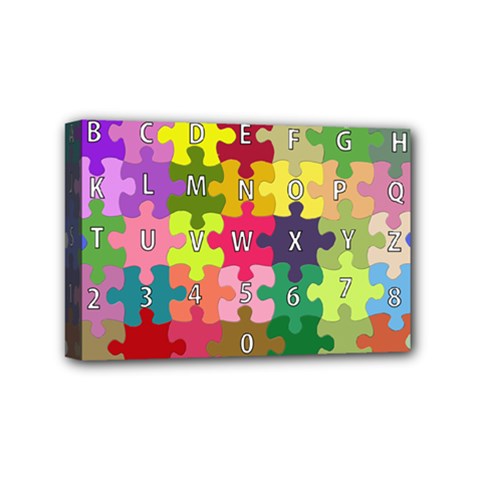 Puzzle Part Letters Abc Education Mini Canvas 6  X 4  by Celenk