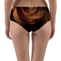 Brown, Bronze, Wicker, and Rattan Fractal Circles Reversible Mid-Waist Bikini Bottoms View2