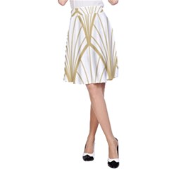 Art Deco, Beautiful,fan Pattern, Gold,white,vintage,1920 Era, Elegant,chic,vintage A-line Skirt by NouveauDesign