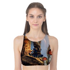 Wonderful Seascape With Mushroom House Tank Bikini Top by FantasyWorld7