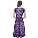 Mandala Circular Pattern Cap Sleeve Wrap Front Dress View2