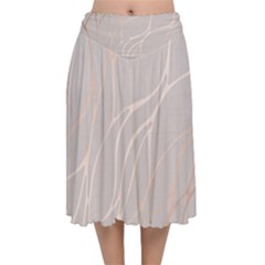 Rose Gold, Wave,beautiful,feminine,chic,elegant,metallic,modren,wedding,pink,trendy Velvet Flared Midi Skirt by NouveauDesign