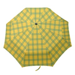 Green Stripes Folding Umbrellas by berwies