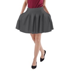 Black Carbon Fiber A-line Pocket Skirt by PodArtist