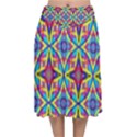 Pattern Velvet Flared Midi Skirt View1