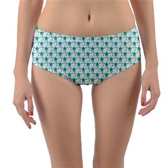 Pattern Reversible Mid-waist Bikini Bottoms by gasi