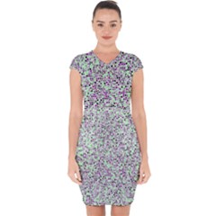Pattern Capsleeve Drawstring Dress  by gasi