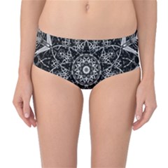 Mandala Psychedelic Neon Mid-waist Bikini Bottoms by Celenk