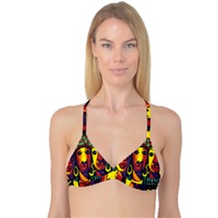Ethnic Bold Bright Artistic Paper Reversible Tri Bikini Top by Celenk