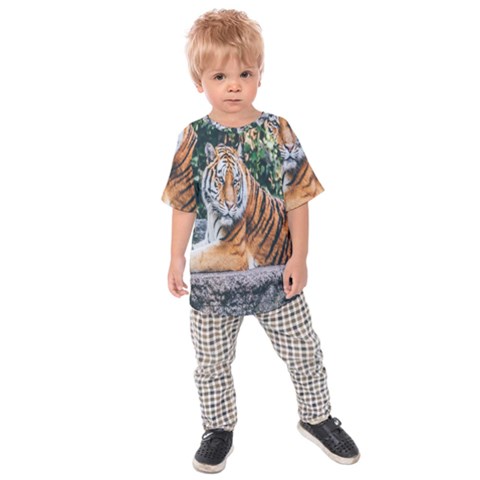 Animal Big Cat Safari Tiger Kids Raglan Tee by Celenk