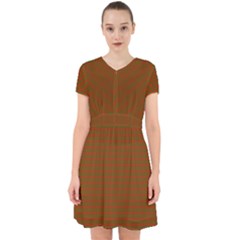 Classic Christmas Red And Green Houndstooth Check Pattern Adorable In Chiffon Dress by PodArtist