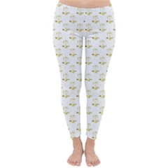 Gold Scales Of Justice On White Repeat Pattern All Over Print Classic Winter Leggings by PodArtist
