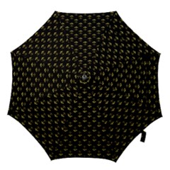 Gold Scales Of Justice On Black Repeat Pattern All Over Print  Hook Handle Umbrellas (medium) by PodArtist