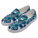 Abstract Background Blue Teal Men s Canvas Slip Ons View2