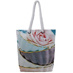 Tea Cups Full Print Rope Handle Bag (small) by NouveauDesign