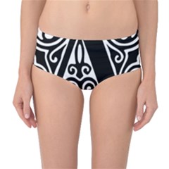 Alphabet Calligraphy Font A Letter Mid-waist Bikini Bottoms by Celenk