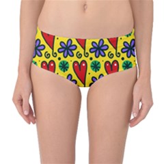 Seamless Tile Repeat Pattern Mid-waist Bikini Bottoms by Celenk