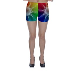 Abstract Star Pattern Structure Skinny Shorts by Celenk