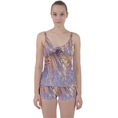 Flourish Artwork Fractal Expanding Tie Front Two Piece Tankini by Celenk