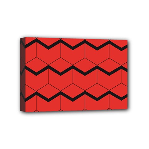 Red Box Pattern Mini Canvas 6  X 4  by berwies