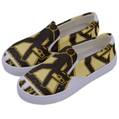 Save A Fuse Blow An Electrician Kids  Canvas Slip Ons by FunnyShirtsAndStuff