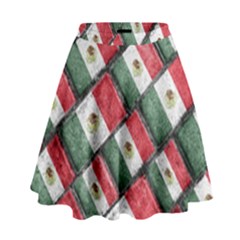 Mexican Flag Pattern Design High Waist Skirt by dflcprints