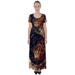 Christmas Bauble Ball About Star High Waist Short Sleeve Maxi Dress by Celenk