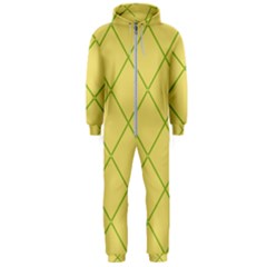 Cross Lines (yellow And Green) Hooded Jumpsuit (men)  by berwies
