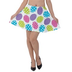 Polka Dot Easter Eggs Velvet Skater Skirt by allthingseveryone