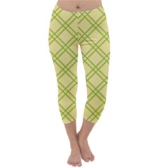 Tartan (yellow And Green)  Capri Winter Leggings  by berwies