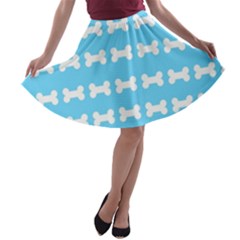 Dog Bone Background Dog Bone Pet A-line Skater Skirt by Celenk
