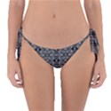 Black And White Ethnic Pattern Reversible Bikini Bottom View1