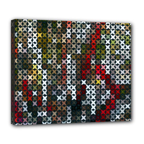 Christmas Cross Stitch Background Deluxe Canvas 24  X 20   by Celenk