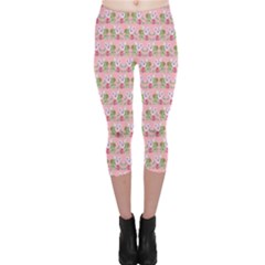 Floral Pattern Capri Leggings  by SuperPatterns