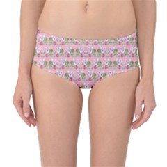 Floral Pattern Mid-waist Bikini Bottoms by SuperPatterns