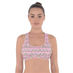 Floral Pattern Cross Back Sports Bra by SuperPatterns