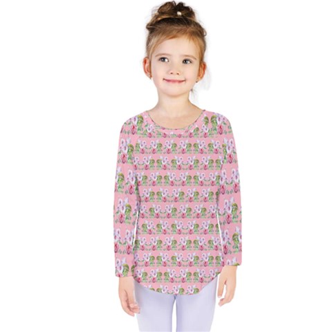 Floral Pattern Kids  Long Sleeve Tee by SuperPatterns