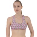 Floral Pattern Criss Cross Racerback Sports Bra View1