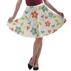 Abstract Art Background Colorful A-line Skater Skirt by Celenk