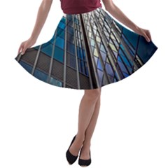Architecture Skyscraper A-line Skater Skirt by Celenk