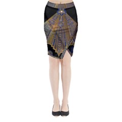 Deco Fan Midi Wrap Pencil Skirt by DeneWestUK